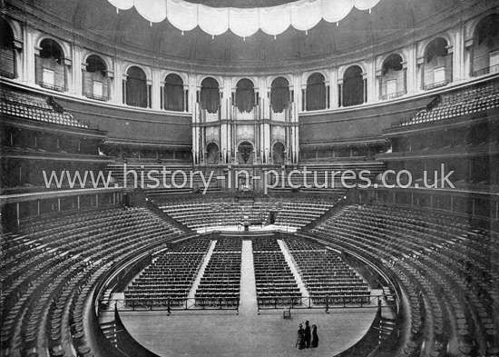 Interior of The Royal Albert Hall, Kensington, London. c.1890's